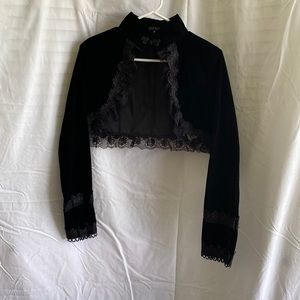 PunkRave black velvet Victorian bolero jacket